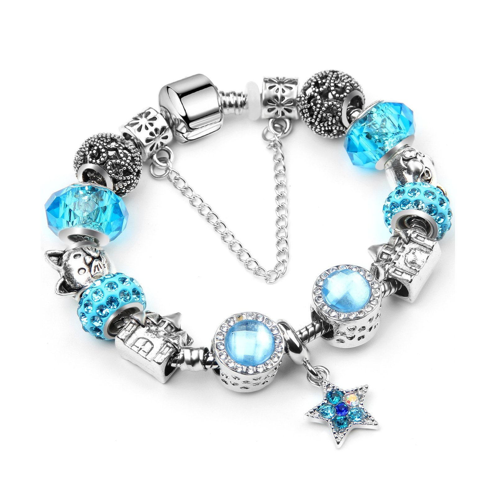 Modulárny Náramok s Príveskami Modrá Hviezda