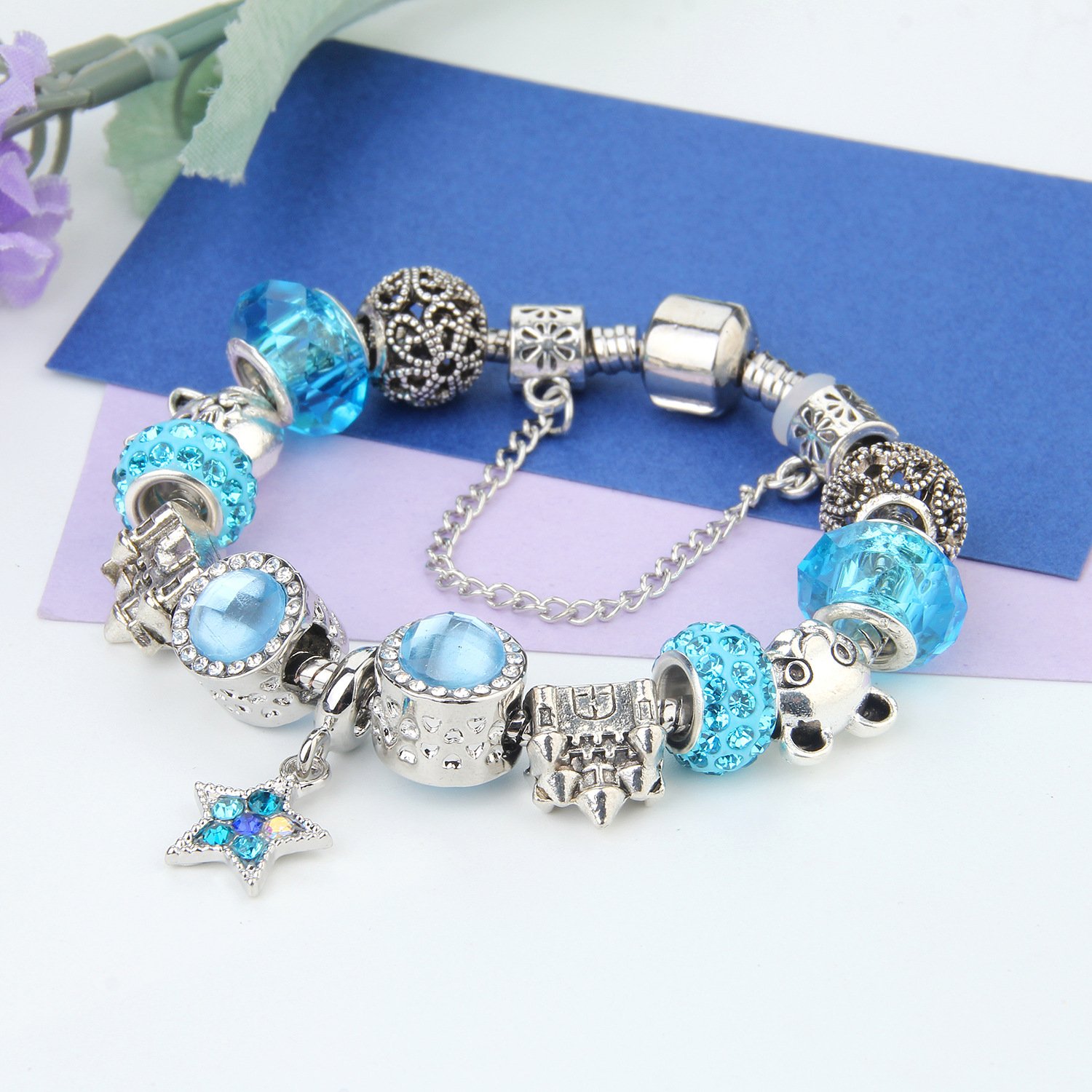 Modulárny Náramok s Príveskami Modrá Hviezda – Obrázok 2