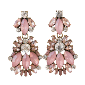 Arterer Napichovacie žiarivé ružové krištáľové náušnice