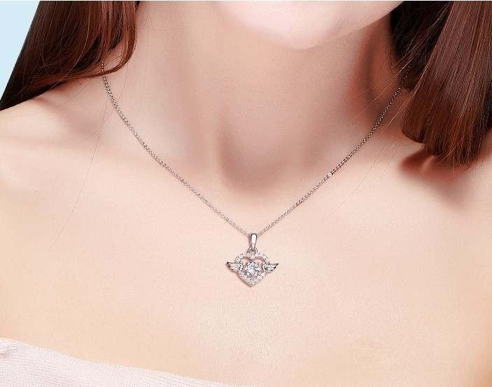 Postriebrený prívesok 925 Srdce Wings – Obrázok 6