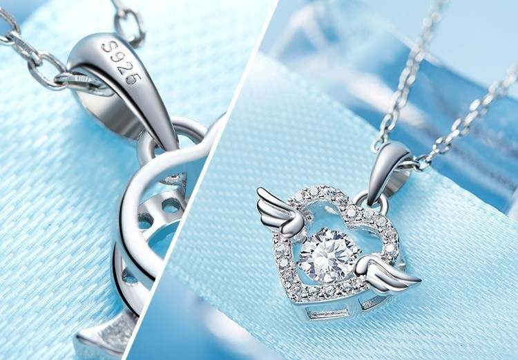 Postriebrený prívesok 925 Srdce Wings – Obrázok 4