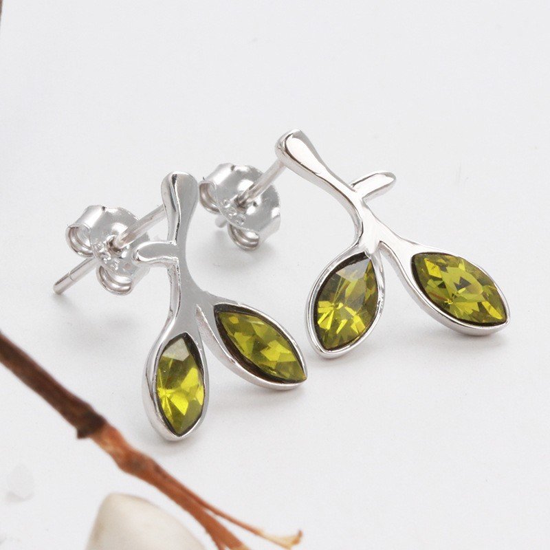 Postriebrené náušnice 925 – Zircon Leaves – Obrázok 6