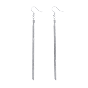 Postriebrené dlhé visiace náušnice Silver Threads