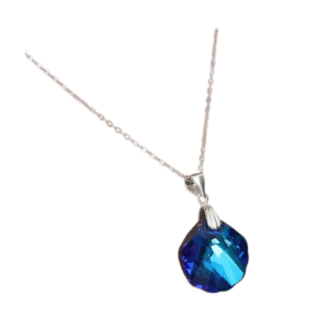 Strieborný Náhrdelník S925 Modrá Mušľa