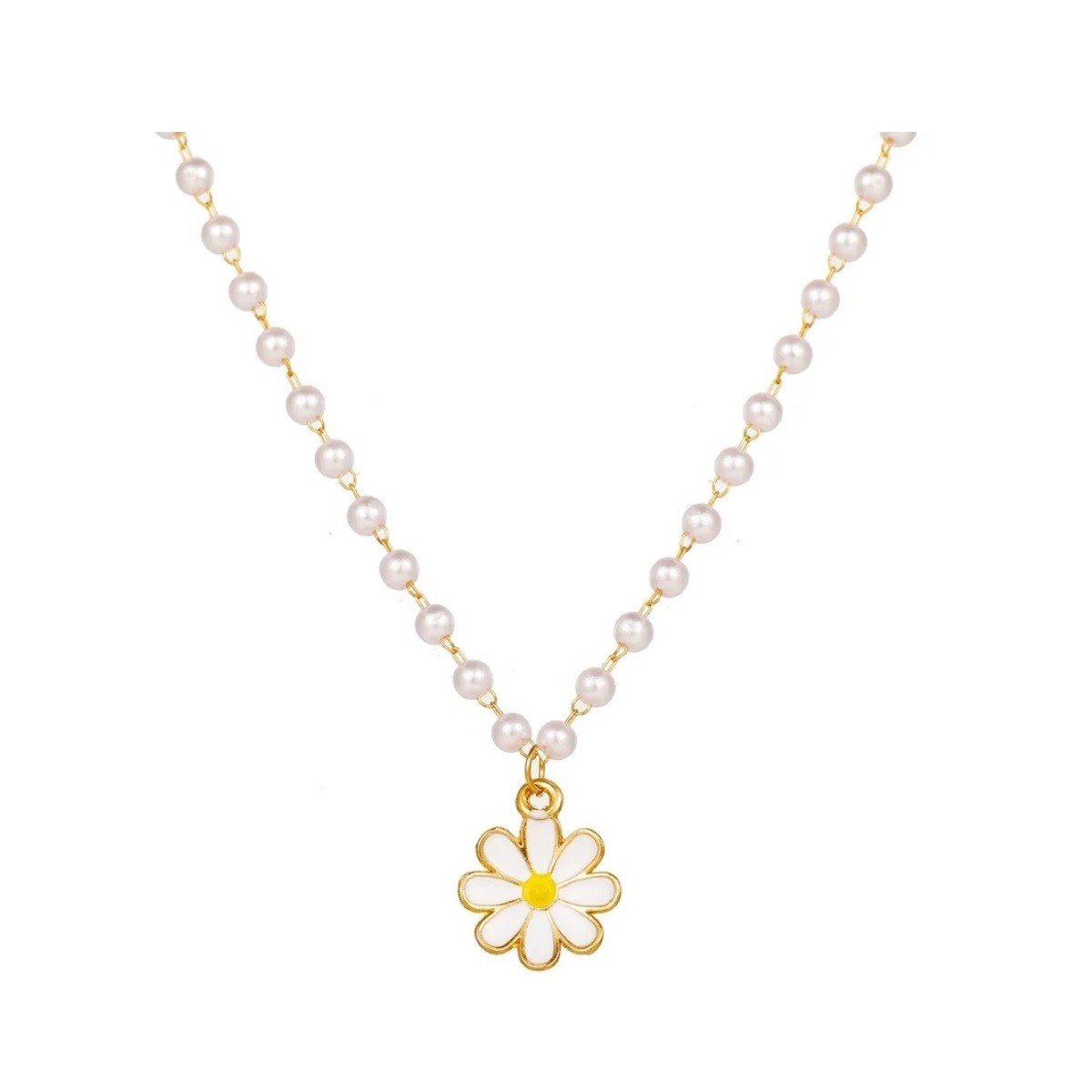 Pozlátený náhrdelník sedmokráska