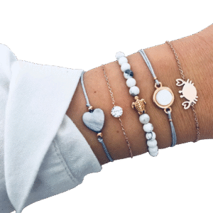 Sada náramkov Srdce, Krab a Korytnačka – 5 kusov