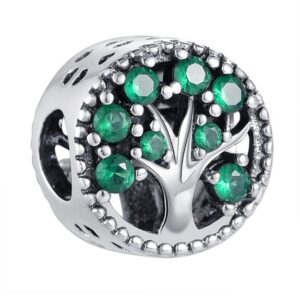 Arterer Strieborný prívesok S925 Strom Života so Zelenými Zirkónmi