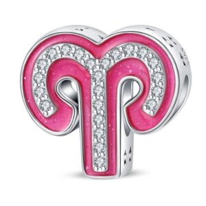 Arterer Strieborný Prívesok S925 Znamenie Zverokruhu Ružový Baran