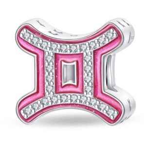 Arterer Strieborný Prívesok S925 Znamenie Zverokruhu Ružový Blíženci