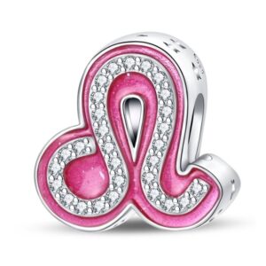 Arterer Strieborný Prívesok S925 Znamenie Zverokruhu Ružový Lev