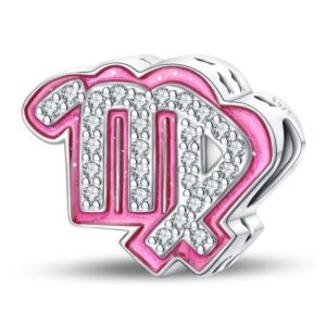 Arterer Strieborný Prívesok S925 Znamenie Zverokruhu Ružová Panna