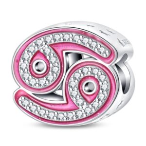 Arterer Strieborný Prívesok S925 Znamenie Zverokruhu Ružový Rak