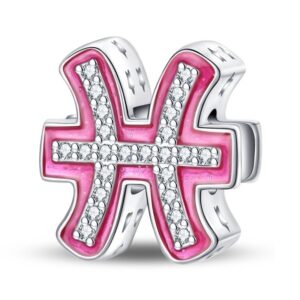 Arterer Strieborný Prívesok S925 Znamenie Zverokruhu Ružové Ryby