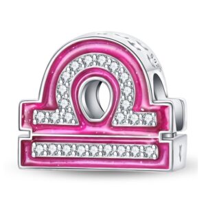 Arterer Strieborný Prívesok S925 Znamenie Zverokruhu Ružové Váhy