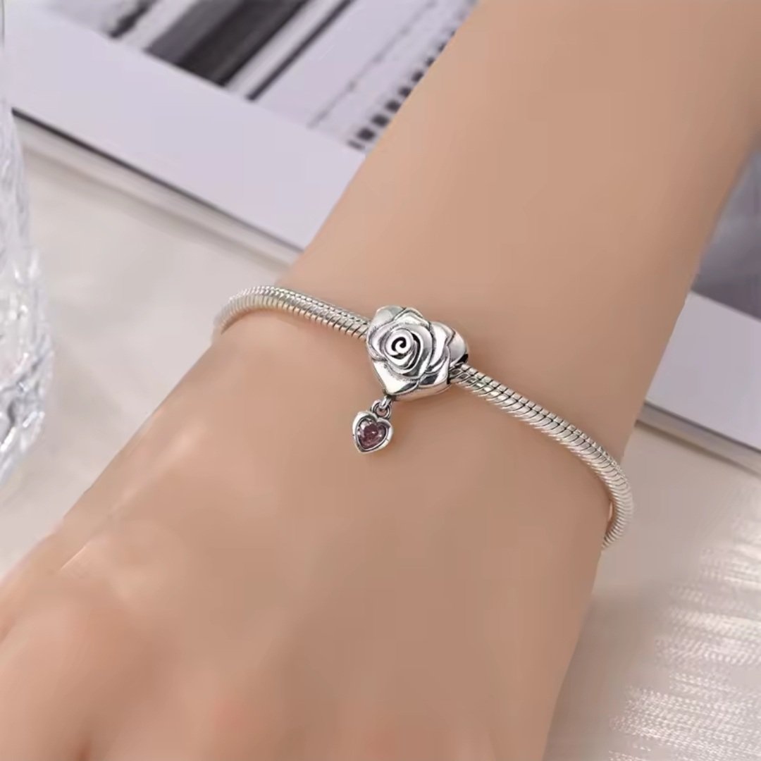 Arterer Strieborný Prívesok S925 Srdce z Ruže – Obrázok 3