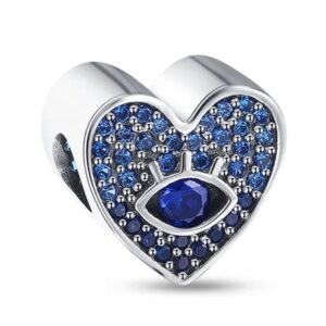 Arterer Strieborný prívesok S925 Srdce s Modrými Zirkónmi a Okom