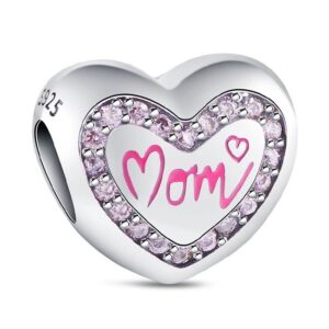 Arterer Strieborný Prívesok S925 Ružové Srdce Mom