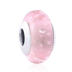 Arterer Strieborný prívesok S925 Ružové Murano Sklo